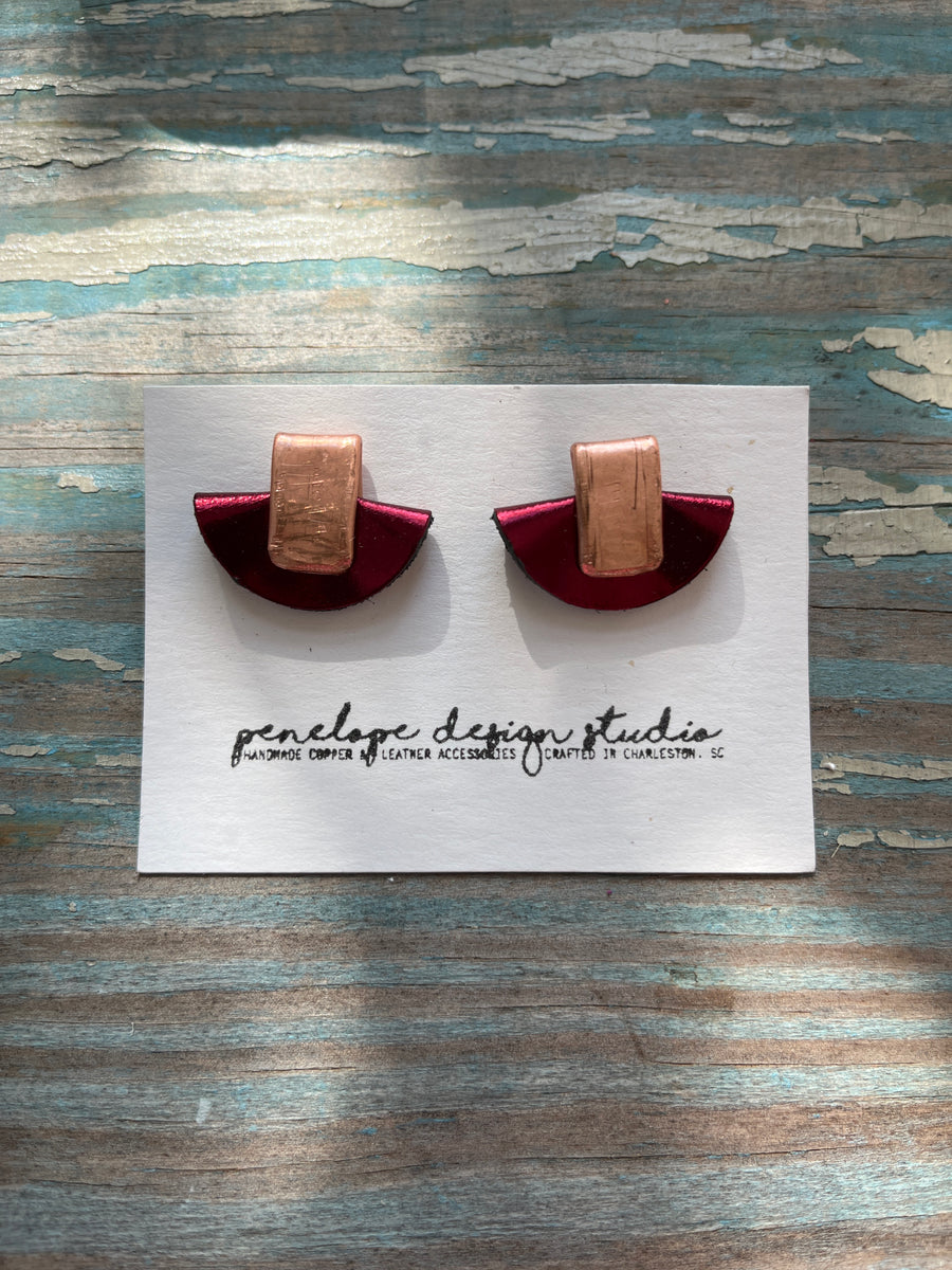 petite half moon mini - metallic red