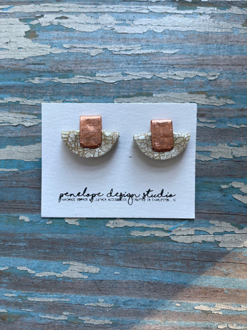 petite half moon mini - textured opalescent cream