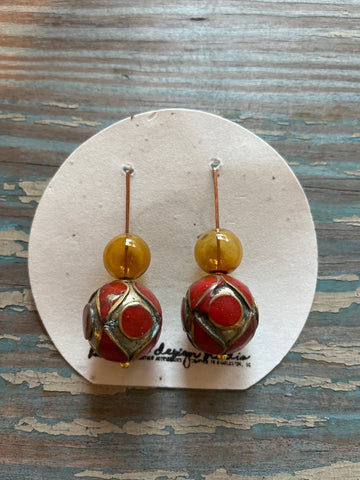 glass collection - amber and red