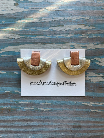 petite half moon - gold and silver