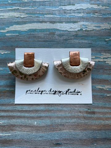 petite half moon - textured rose gold & champagne