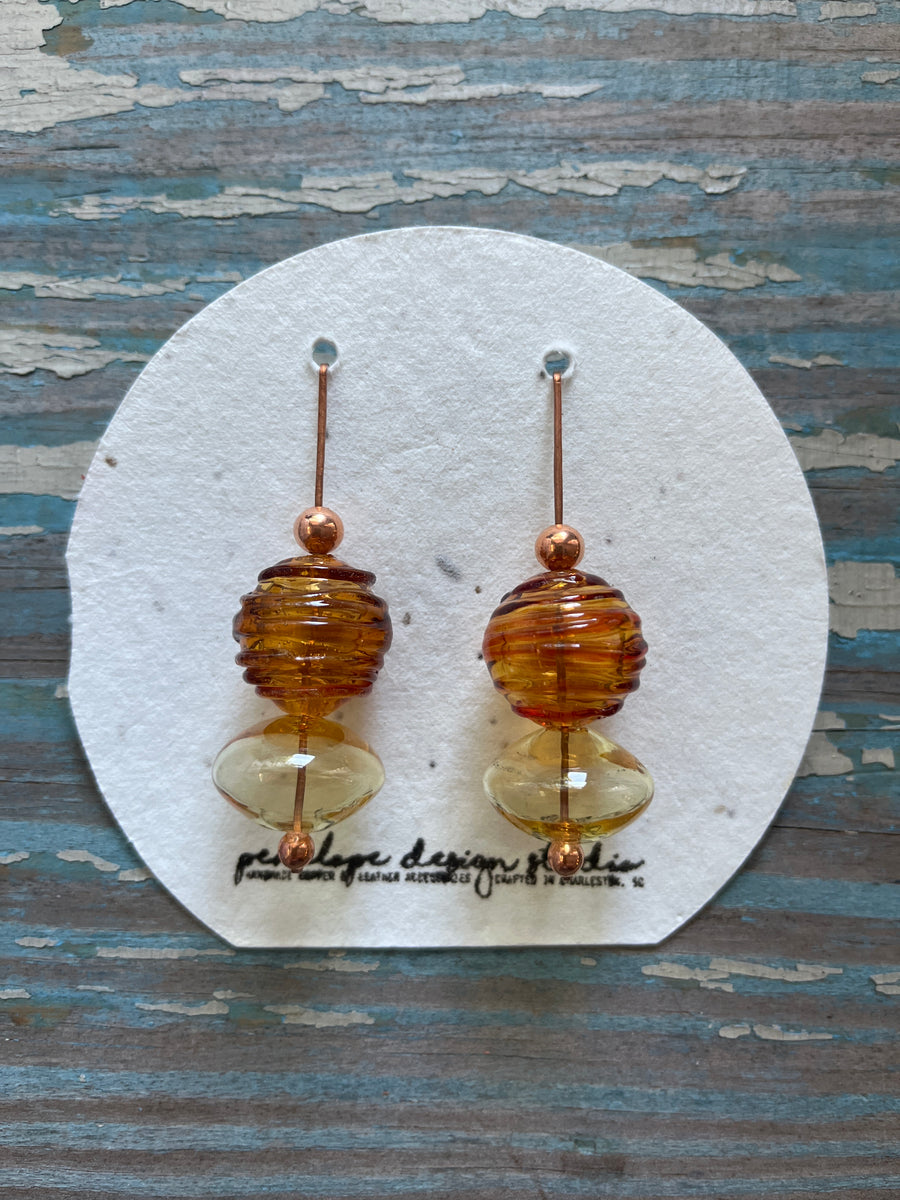 glass collection - amber and red