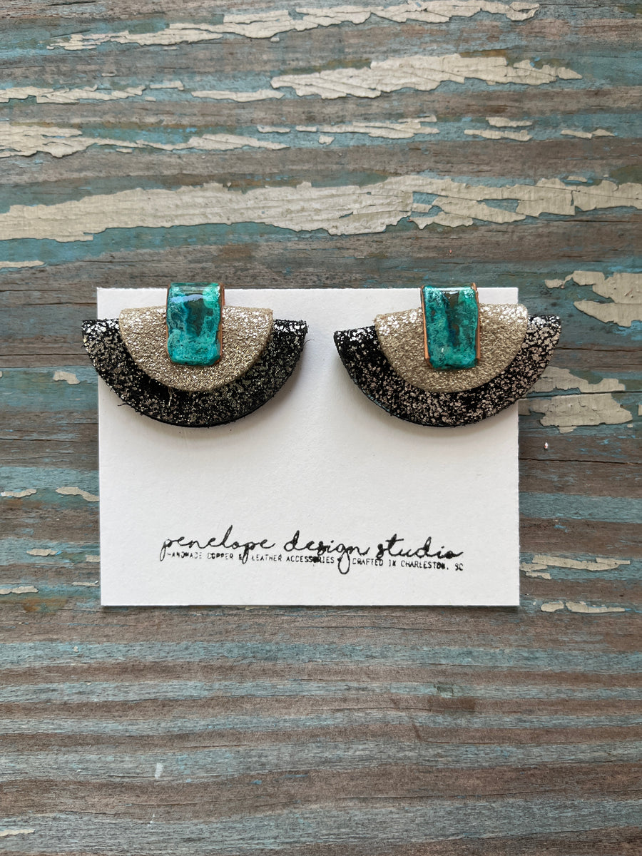 patina collection - textured black and camel