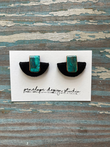 patina collection - black suede mini half moon