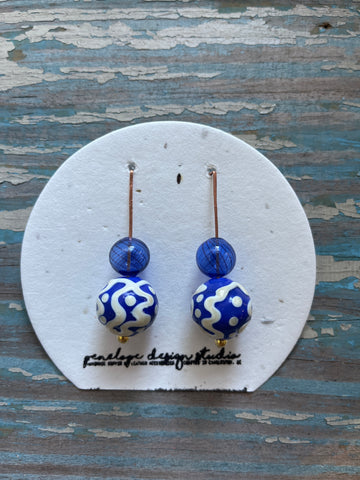 glass collection - blue squiggle and cobalt blue