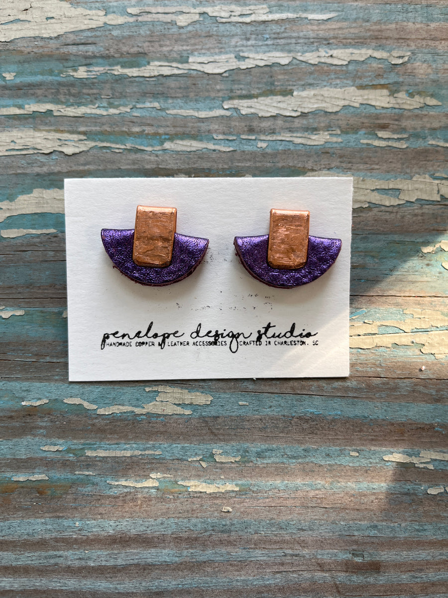 petite half moon mini - metallic purple