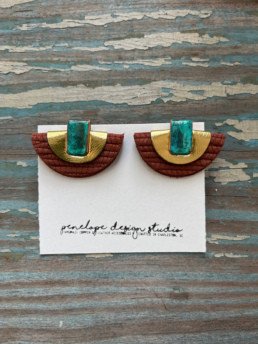 patina collection - textured brown and gold