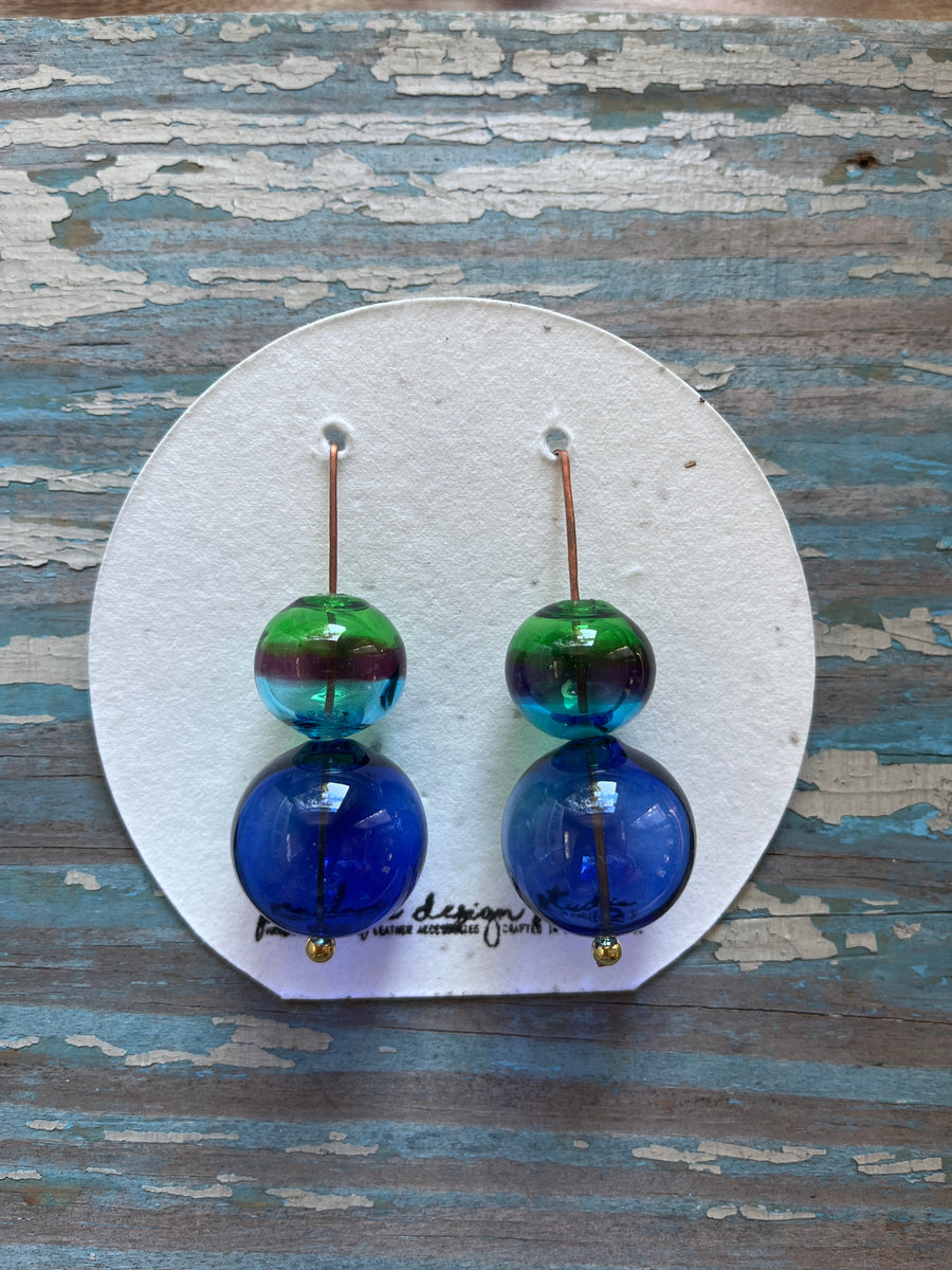 glass collection - greens and blue