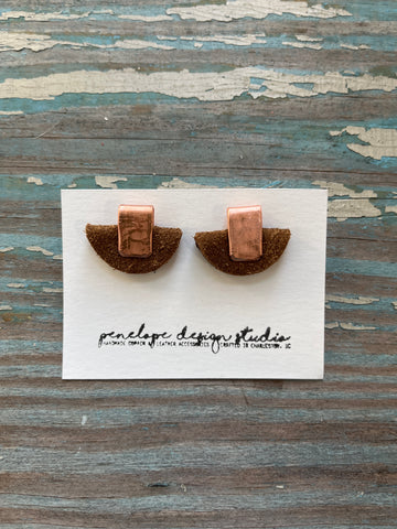 petite half moon mini - brown suede