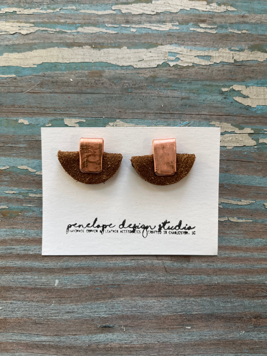 petite half moon mini - brown suede