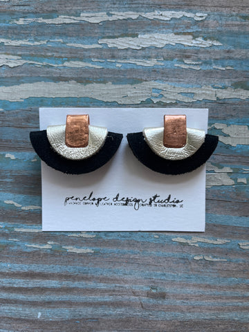 petite half moon - black & champagne