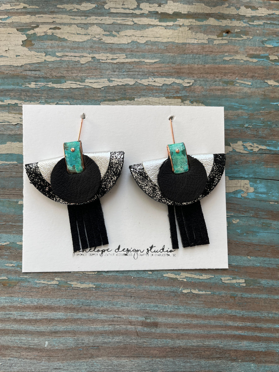 patina collection - textured black, black, and silver