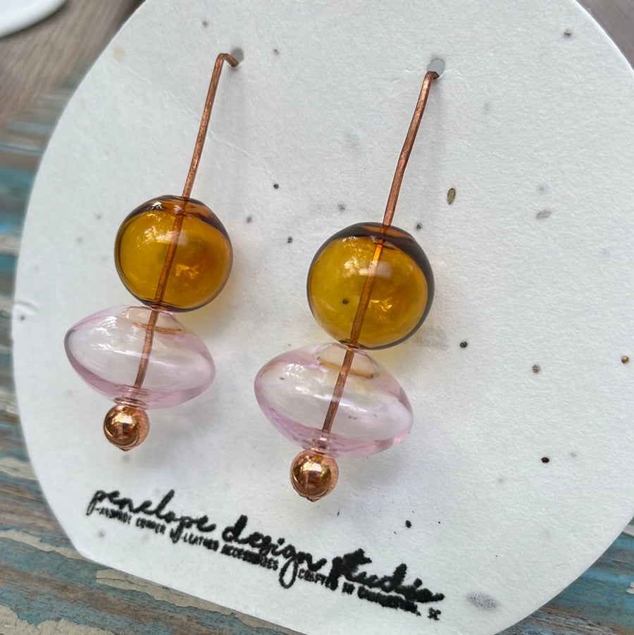 glass collection - light pink & amber