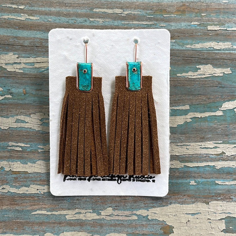 patina collection - light brown suede tassel
