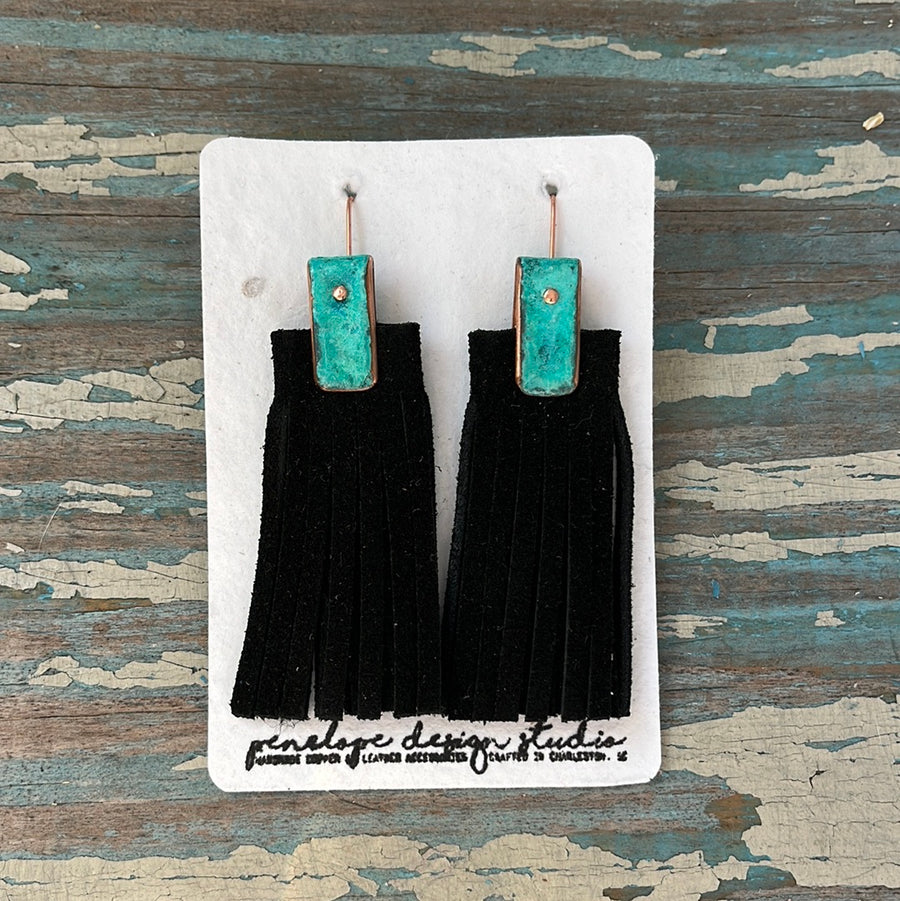 patina collection - black suede tassel