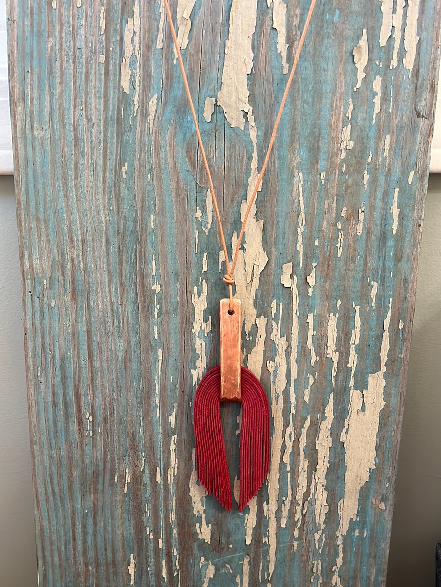 waterfall necklace - red