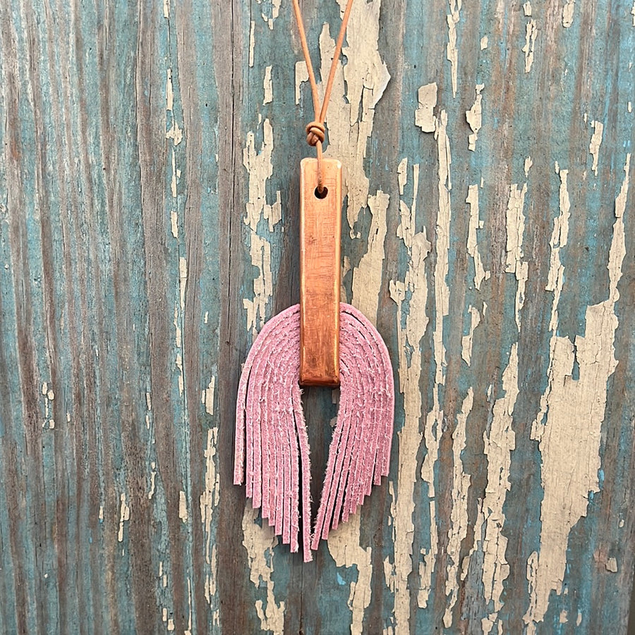 waterfall necklace - light pink