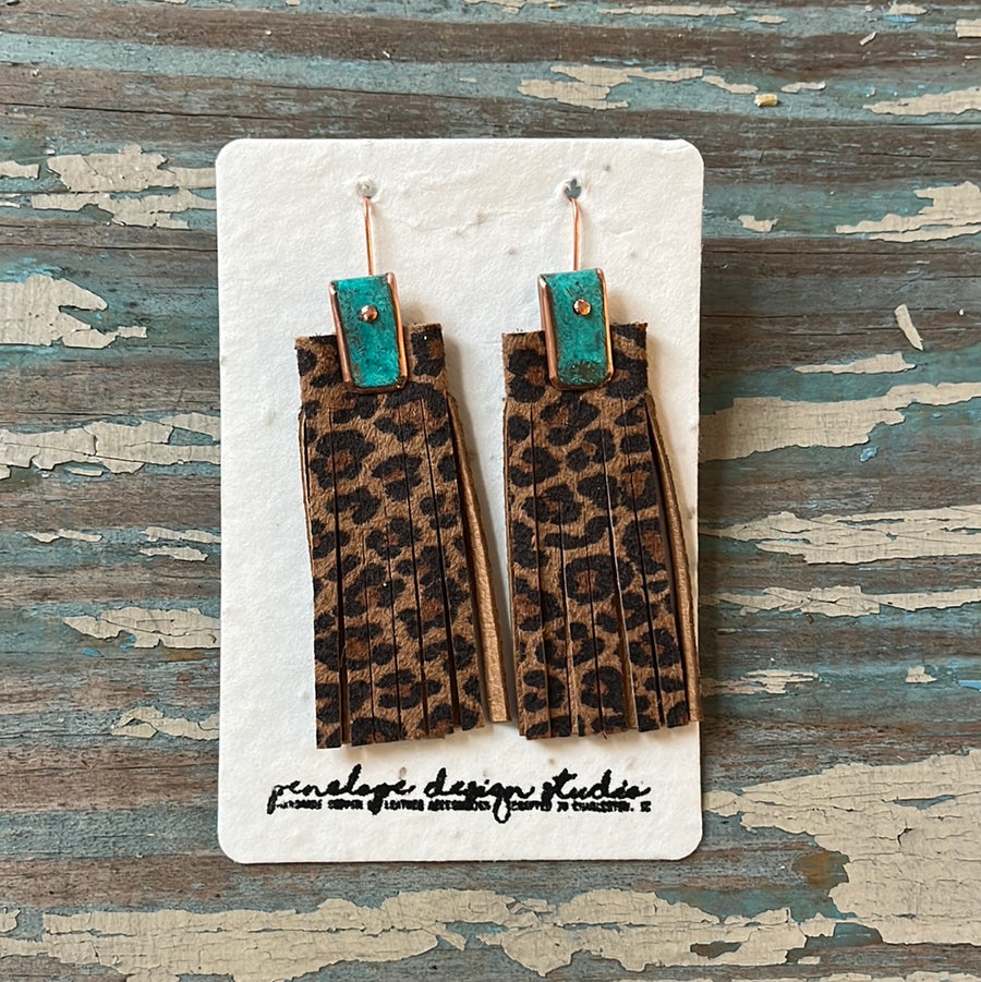 patina collection - cheetah print tassel